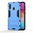 Coque Contour Silicone et Plastique Housse Etui Mat avec Support KC1 pour Samsung Galaxy M40 Bleu Ciel