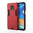 Coque Contour Silicone et Plastique Housse Etui Mat avec Support KC1 pour Xiaomi Poco M2 Pro Rouge