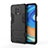 Coque Contour Silicone et Plastique Housse Etui Mat avec Support KC1 pour Xiaomi Redmi Note 9S Noir