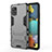 Coque Contour Silicone et Plastique Housse Etui Mat avec Support KC2 pour Samsung Galaxy M40S Gris