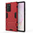 Coque Contour Silicone et Plastique Housse Etui Mat avec Support KC2 pour Samsung Galaxy Note 20 Ultra 5G Rouge