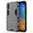 Coque Contour Silicone et Plastique Housse Etui Mat avec Support KC2 pour Xiaomi Redmi 9A Gris