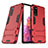 Coque Contour Silicone et Plastique Housse Etui Mat avec Support KC3 pour Samsung Galaxy S20 FE (2022) 5G Rouge