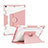 Coque Contour Silicone et Plastique Housse Etui Mat avec Support L04 pour Apple iPad 10.2 (2020) Rose