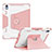 Coque Contour Silicone et Plastique Housse Etui Mat avec Support L04 pour Apple iPad 10.9 (2022) Rose