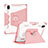 Coque Contour Silicone et Plastique Housse Etui Mat avec Support L04 pour Apple iPad Mini 6 Rose