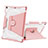 Coque Contour Silicone et Plastique Housse Etui Mat avec Support L05 pour Apple iPad 10.2 (2019) Rose