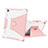 Coque Contour Silicone et Plastique Housse Etui Mat avec Support L05 pour Apple iPad Pro 12.9 (2022) Rose