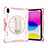 Coque Contour Silicone et Plastique Housse Etui Mat avec Support L06 pour Apple iPad 10.9 (2022) Or Rose