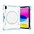 Coque Contour Silicone et Plastique Housse Etui Mat avec Support L09 pour Apple iPad 10.9 (2022) Bleu