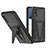 Coque Contour Silicone et Plastique Housse Etui Mat avec Support MQ1 pour Samsung Galaxy A02 Noir