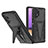 Coque Contour Silicone et Plastique Housse Etui Mat avec Support MQ1 pour Samsung Galaxy A32 4G Noir