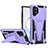 Coque Contour Silicone et Plastique Housse Etui Mat avec Support MQ1 pour Samsung Galaxy Note 10 Plus 5G Violet