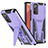 Coque Contour Silicone et Plastique Housse Etui Mat avec Support MQ1 pour Samsung Galaxy Note 20 5G Violet