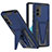 Coque Contour Silicone et Plastique Housse Etui Mat avec Support MQ1 pour Samsung Galaxy S20 Lite 5G Bleu