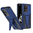 Coque Contour Silicone et Plastique Housse Etui Mat avec Support MQ1 pour Samsung Galaxy S20 Ultra 5G Bleu