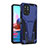 Coque Contour Silicone et Plastique Housse Etui Mat avec Support MQ2 pour Xiaomi Redmi Note 10 4G Bleu