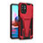 Coque Contour Silicone et Plastique Housse Etui Mat avec Support MQ2 pour Xiaomi Redmi Note 10 4G Rouge