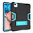 Coque Contour Silicone et Plastique Housse Etui Mat avec Support pour Apple iPad Air 10.9 (2020) Bleu et Noir