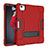 Coque Contour Silicone et Plastique Housse Etui Mat avec Support pour Apple iPad Air 10.9 (2020) Rouge