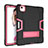 Coque Contour Silicone et Plastique Housse Etui Mat avec Support pour Apple iPad Air 10.9 (2020) Rouge et Noir