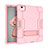 Coque Contour Silicone et Plastique Housse Etui Mat avec Support pour Apple iPad Air 4 10.9 (2020) Rose