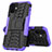 Coque Contour Silicone et Plastique Housse Etui Mat avec Support pour Apple iPhone 12 Mini Violet