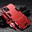 Coque Contour Silicone et Plastique Housse Etui Mat avec Support pour Apple iPhone 13 Mini Rouge