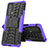 Coque Contour Silicone et Plastique Housse Etui Mat avec Support pour Motorola Moto Edge 20 5G Violet