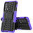 Coque Contour Silicone et Plastique Housse Etui Mat avec Support pour Motorola Moto Edge S Pro 5G Violet