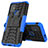 Coque Contour Silicone et Plastique Housse Etui Mat avec Support pour Motorola Moto G10 Power Bleu