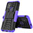 Coque Contour Silicone et Plastique Housse Etui Mat avec Support pour Motorola Moto G10 Power Violet