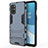 Coque Contour Silicone et Plastique Housse Etui Mat avec Support pour OnePlus 8T 5G Bleu