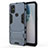 Coque Contour Silicone et Plastique Housse Etui Mat avec Support pour OnePlus Nord N10 5G Bleu