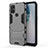 Coque Contour Silicone et Plastique Housse Etui Mat avec Support pour OnePlus Nord N10 5G Gris