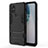 Coque Contour Silicone et Plastique Housse Etui Mat avec Support pour OnePlus Nord N10 5G Noir