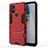 Coque Contour Silicone et Plastique Housse Etui Mat avec Support pour OnePlus Nord N10 5G Rouge