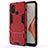 Coque Contour Silicone et Plastique Housse Etui Mat avec Support pour OnePlus Nord N100 Rouge