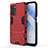 Coque Contour Silicone et Plastique Housse Etui Mat avec Support pour Oppo A55 5G Rouge