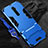 Coque Contour Silicone et Plastique Housse Etui Mat avec Support pour Realme X2 Pro Bleu