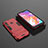 Coque Contour Silicone et Plastique Housse Etui Mat avec Support pour Samsung Galaxy A70E Rouge