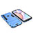 Coque Contour Silicone et Plastique Housse Etui Mat avec Support pour Samsung Galaxy M01s Bleu