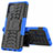 Coque Contour Silicone et Plastique Housse Etui Mat avec Support pour Samsung Galaxy M40S Bleu