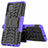 Coque Contour Silicone et Plastique Housse Etui Mat avec Support pour Samsung Galaxy M40S Violet