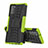 Coque Contour Silicone et Plastique Housse Etui Mat avec Support pour Samsung Galaxy Note 20 5G Vert