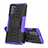 Coque Contour Silicone et Plastique Housse Etui Mat avec Support pour Samsung Galaxy Note 20 Ultra 5G Violet