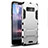 Coque Contour Silicone et Plastique Housse Etui Mat avec Support pour Samsung Galaxy Note 8 Argent