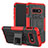 Coque Contour Silicone et Plastique Housse Etui Mat avec Support pour Samsung Galaxy S10e Rouge