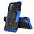 Coque Contour Silicone et Plastique Housse Etui Mat avec Support pour Samsung Galaxy S20 FE 5G Bleu