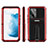 Coque Contour Silicone et Plastique Housse Etui Mat avec Support pour Samsung Galaxy S21 5G Rouge